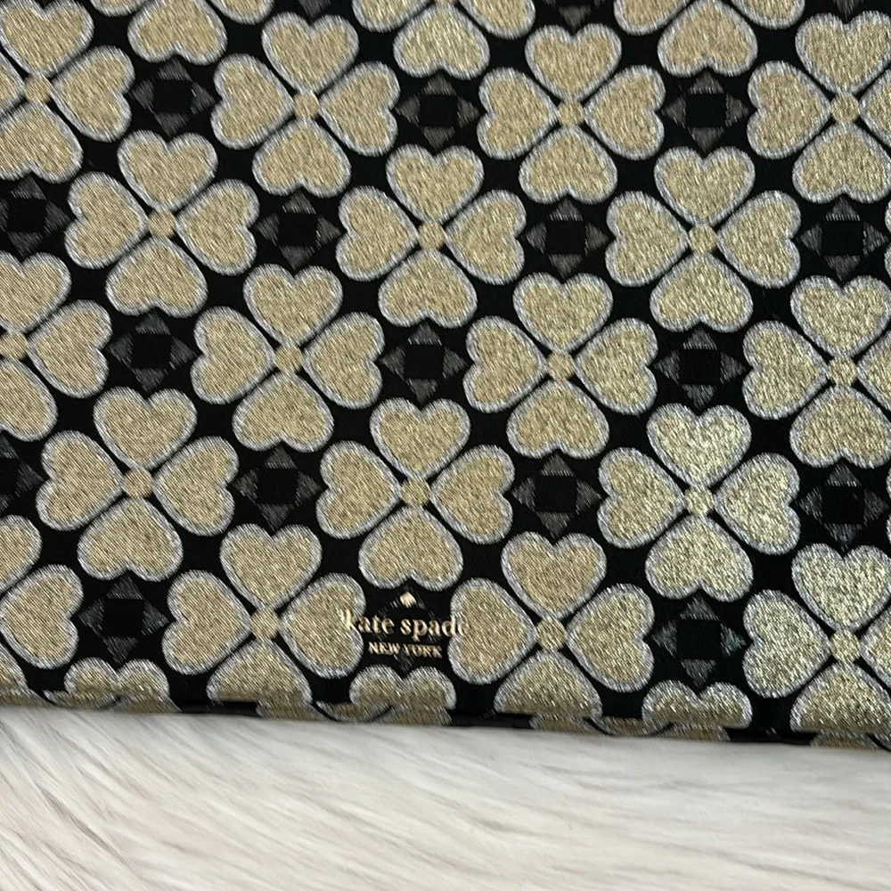 ♠️✨Kate Spade Laptop Case With Black Gold and Silver Heart Pattern✨